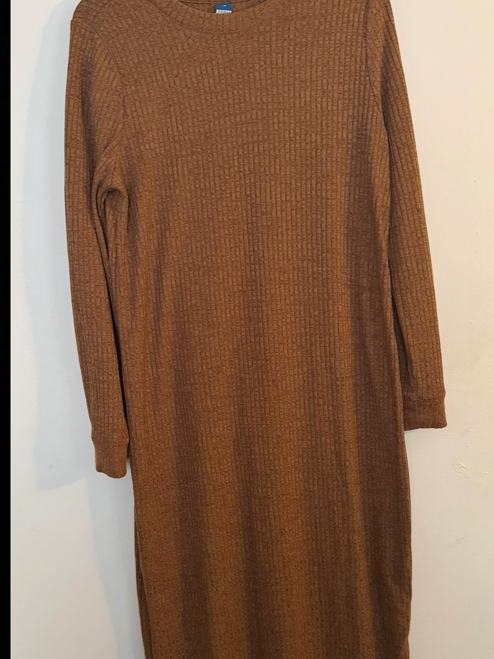Old Navy Long Sleeve Ribbed Knit Dress - Brown